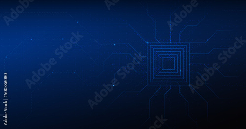 Abstract futuristic circuit board background. Technology chip processor, Motherboard