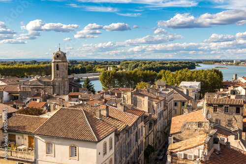 Obraz na plátně Aerial view of Arles, France