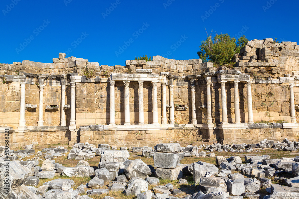 Ruins of ancient city in Side,Turkey