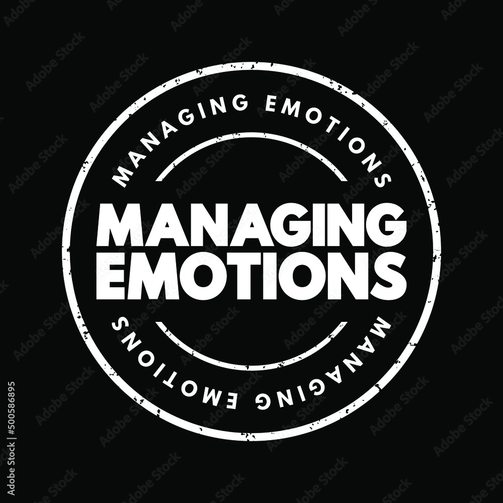 Fototapeta premium Managing Emotions text stamp, concept background