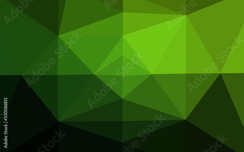 Light Green vector shining triangular template.