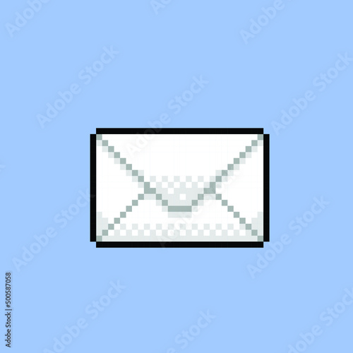 message letter in pixel art style