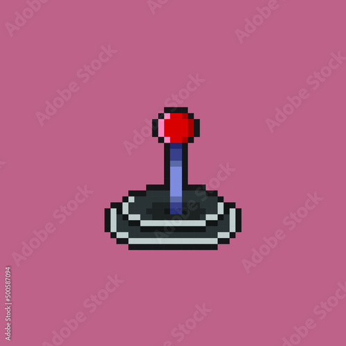 arcade game controller in pixel art style