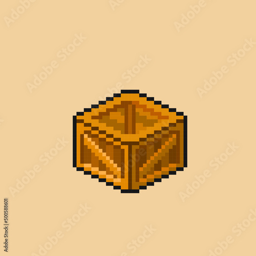wooden box crate in pixel art style