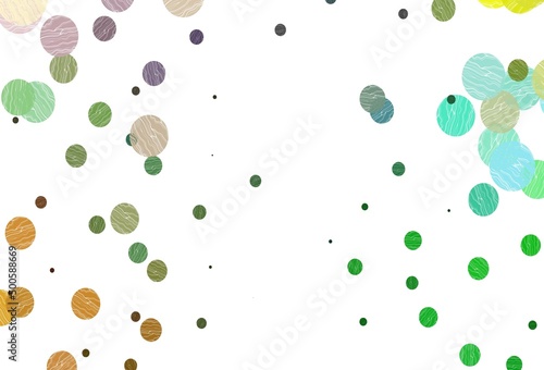 Light multicolor, rainbow vector backdrop with dots.