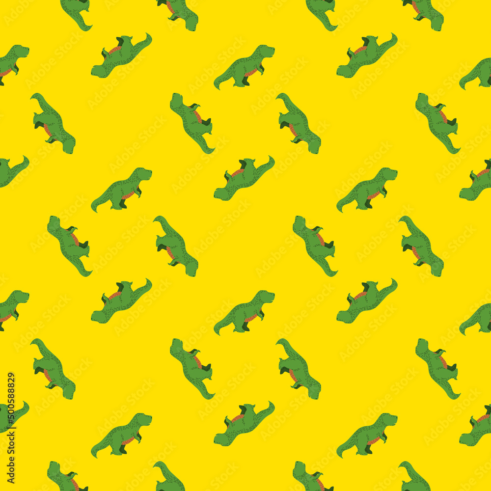Seamless pattern cute T-Rex dino. Background of funny dinosaurs in doodle style. Seamless pattern cute T-Rex dino. Background of funny dinosaurs in doodle style.