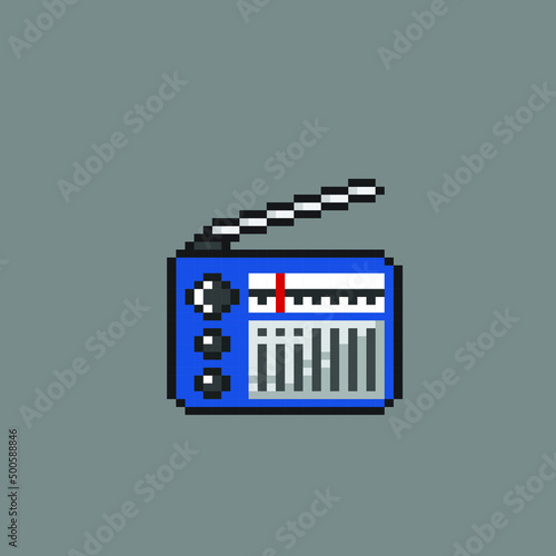 radio in pixel art style