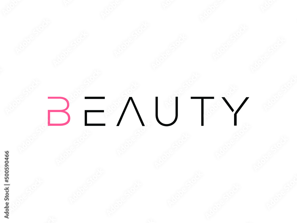 beauty brand  word pink and black logo
