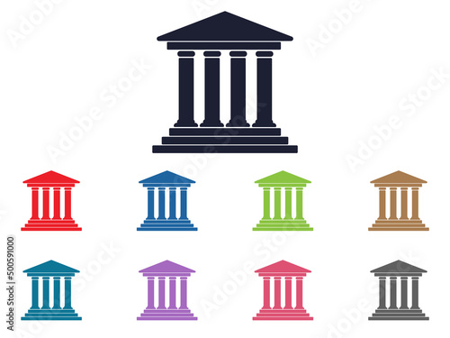 University multicolored flat icons. Government icon for web and mobile. Vector illustration