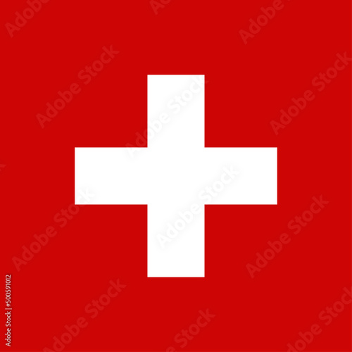 Flag of Switzerland. White cross on a red background. eps10