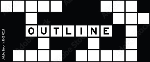 Alphabet letter in word outline on crossword puzzle background