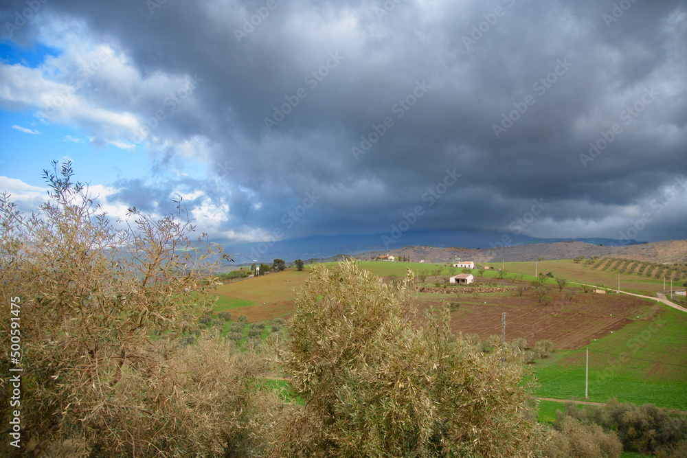 Naklejka premium View of a very beautiful valley of Abdalajis, Andalusia, Spain