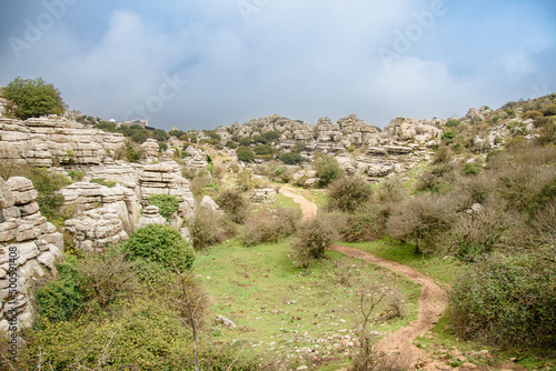 A walk in the National park Torcal de Antequera, Andalusia, Spain