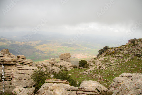 A walk in the National park Torcal de Antequera, Andalusia, Spain