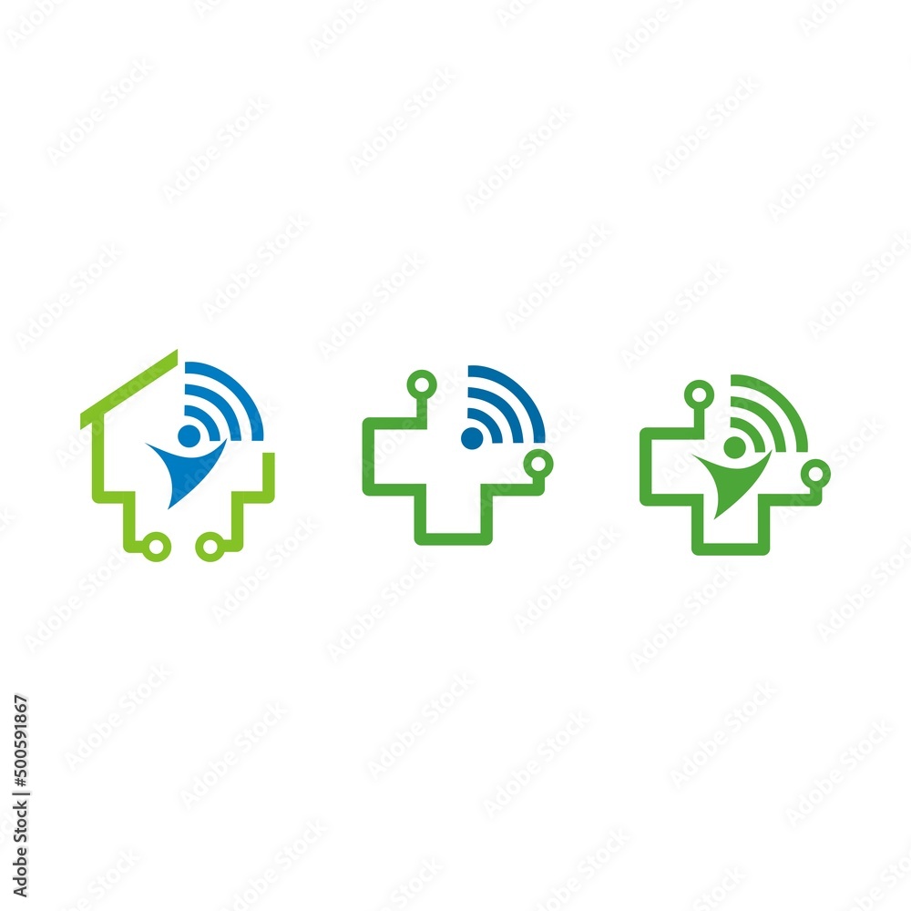 health logo signal silhouette people Wifi people logo template illustration health logo signal silhouette people Wifi people logo template illustration
