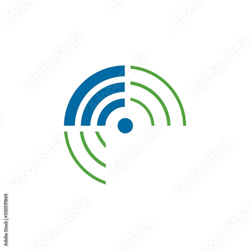signal radar logo Wifi people logo template illustration