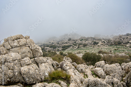 A walk in the National park Torcal de Antequera, Andalusia, Spain