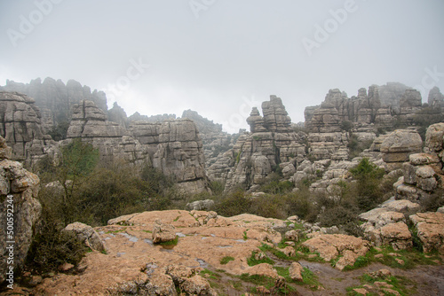 A walk in the National park Torcal de Antequera, Andalusia, Spain
