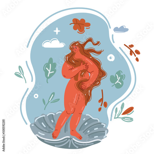 Vector illustration of birth of Venus