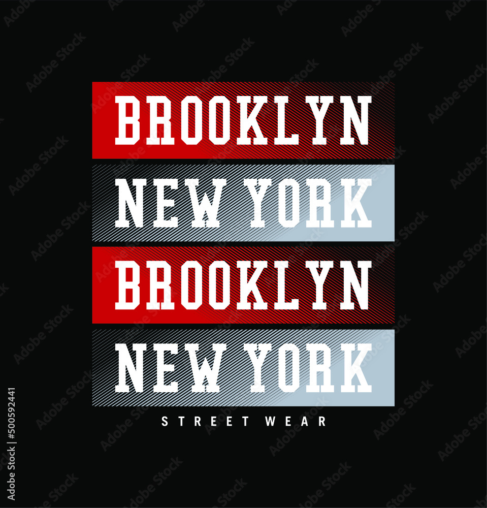 NY city Brooklyn typography tee shirt design graphic print