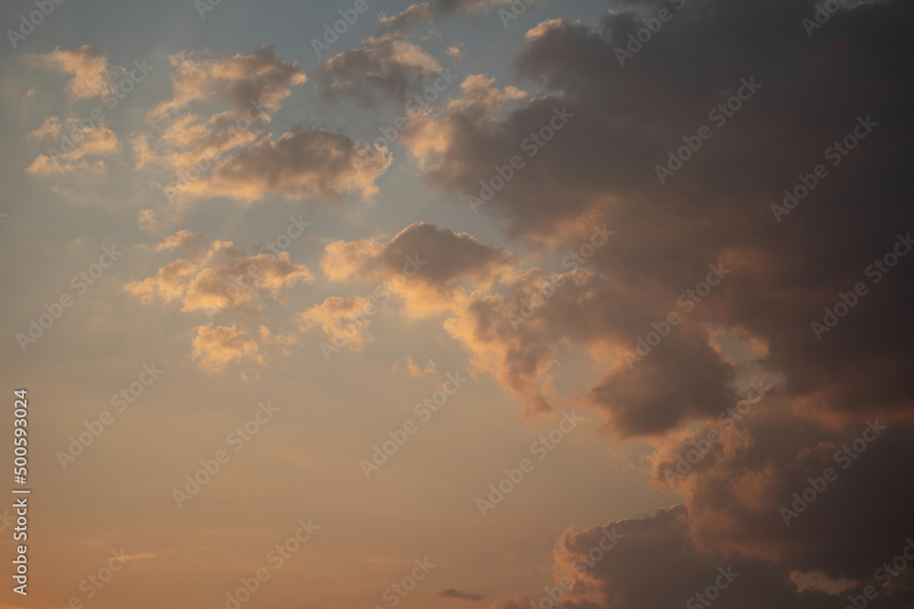 Beautiful golden clouds in the yellow sky Beautiful golden clouds in the yellow sky