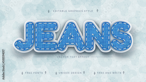 Jeans Textile - Editable Text Effect, Font Style