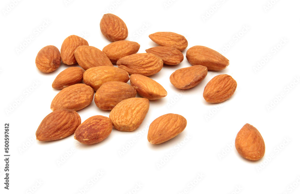 Almonds isolated on white background Almonds isolated on white background