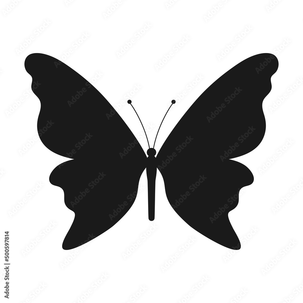 Butterfly silhouette. Butterfly shape. Vector illustration isolated on white. Butterfly silhouette. Butterfly shape. Vector illustration isolated on white.
