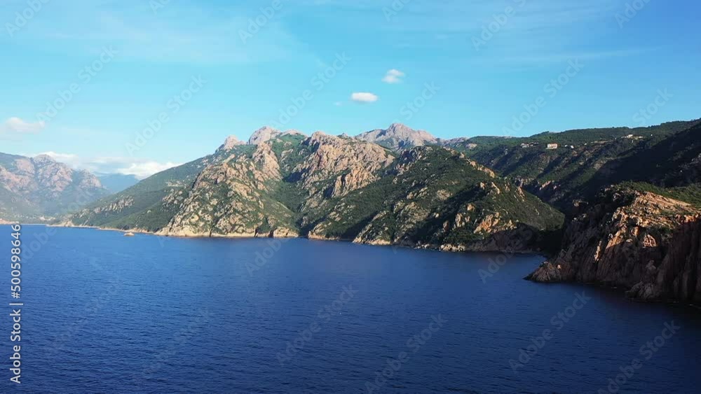 The Calanques de Piana in the middle of the arid countryside, in Europe, in France, in Corsica, towards Ajaccio, by the Mediterranean Sea, in summer, on a sunny day. The Calanques de Piana in the middle of the arid countryside, in Europe, in France, in Corsica, towards Ajaccio, by the Mediterranean Sea, in summer, on a sunny day.
