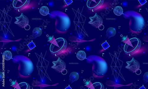 Electro futuristic pattern. Retro background neon line. Vector cyber laser style pattern