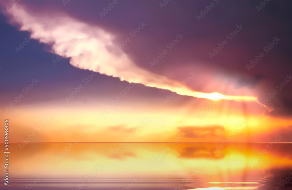  yellow lilac sunset , dramatic at sea sun down nature landscape seascape weather forecast
