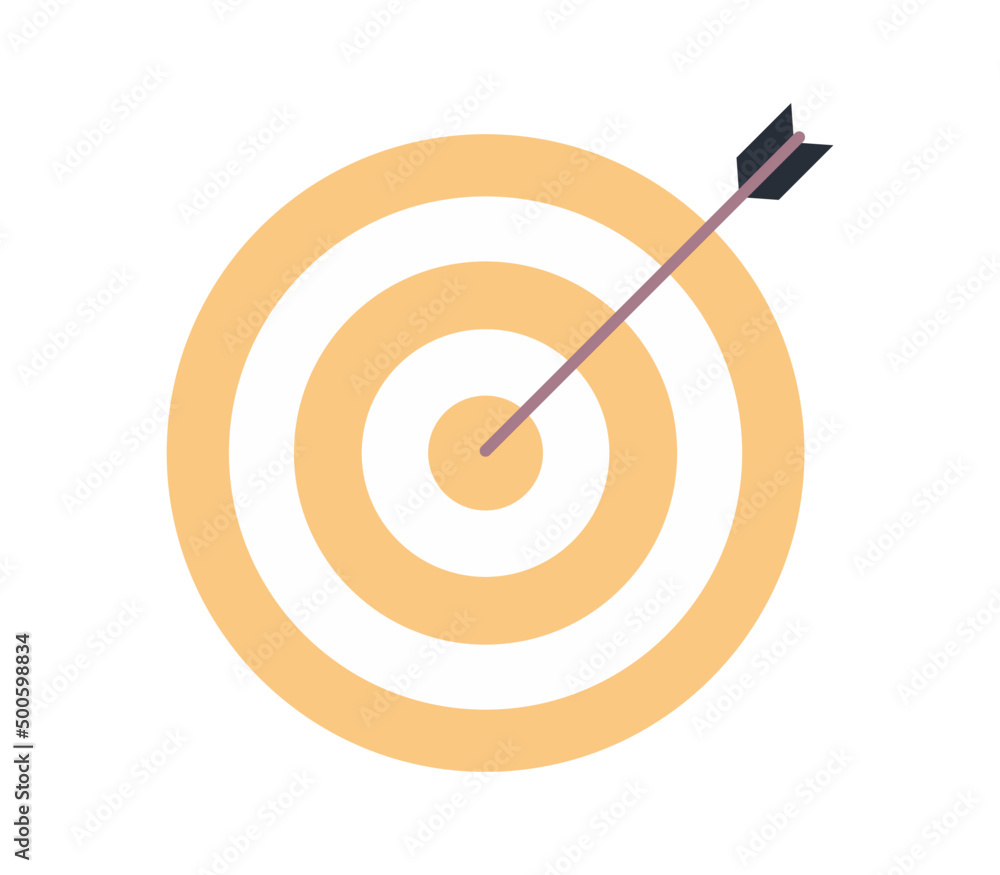 Dartboard arrow and business success achievement concept flat vector illustration. Dartboard arrow and business success achievement concept flat vector illustration.
