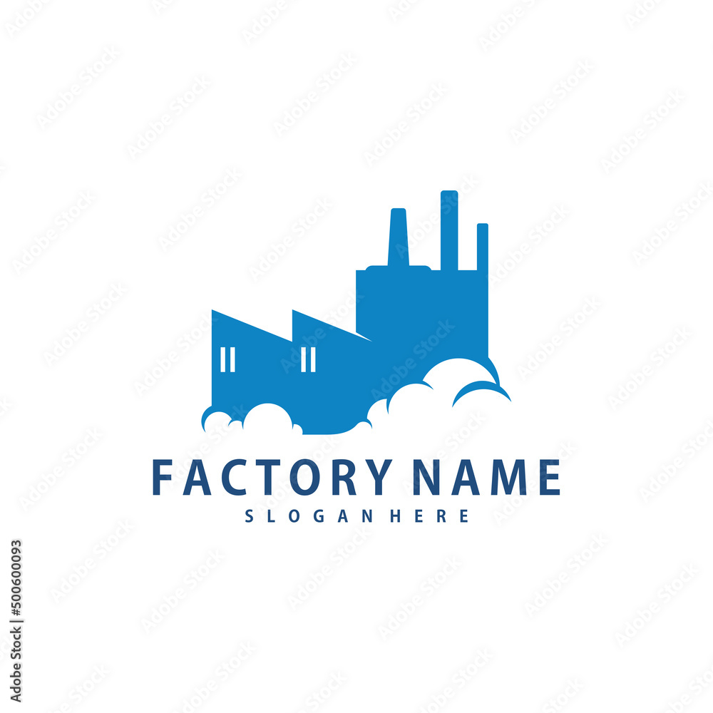 Cloud Factory logo design vector, Creative Factory logo design Template Illustration