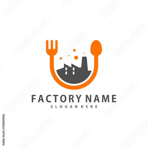 Food Factory logo design vector, Creative Factory logo design Template Illustration