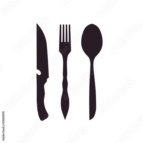 cutlery icon. Spoon, fork, knife. restaurant business concept, white background vector illustration