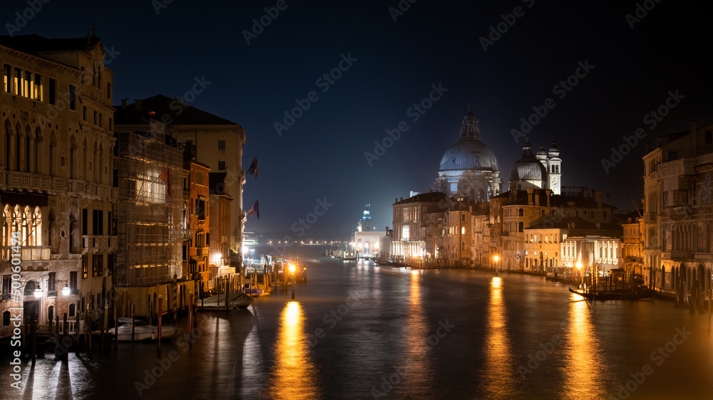 Venice Italy - Basilica di Santa Maria from the Accademia bridge over Grand Canal