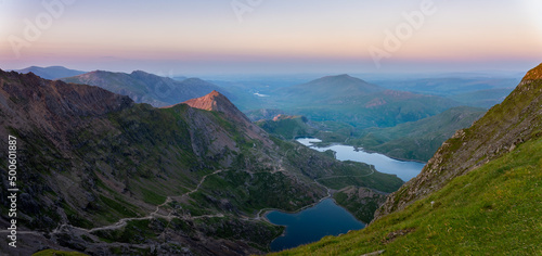 Snowdonia, Wales - view from Mount Snowdon at sunset