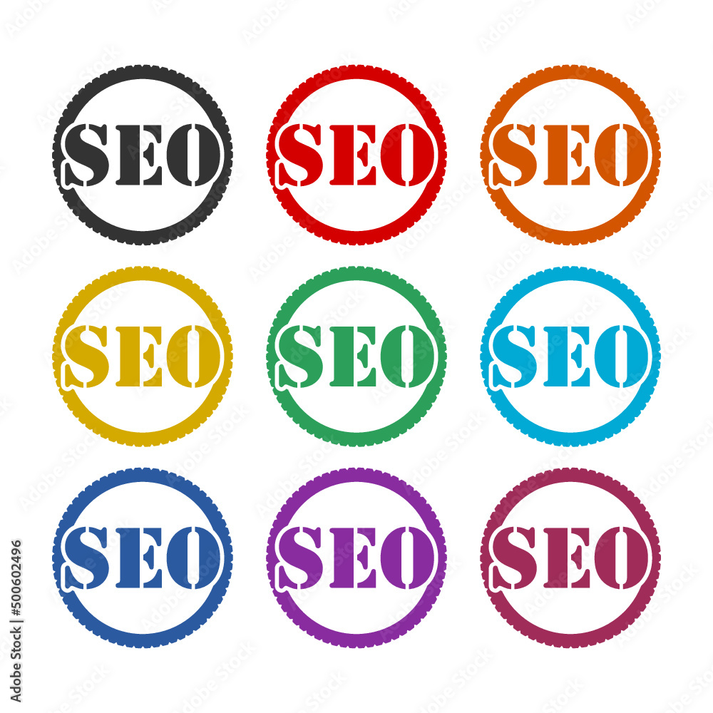 SEO badge icon color set SEO badge icon color set
