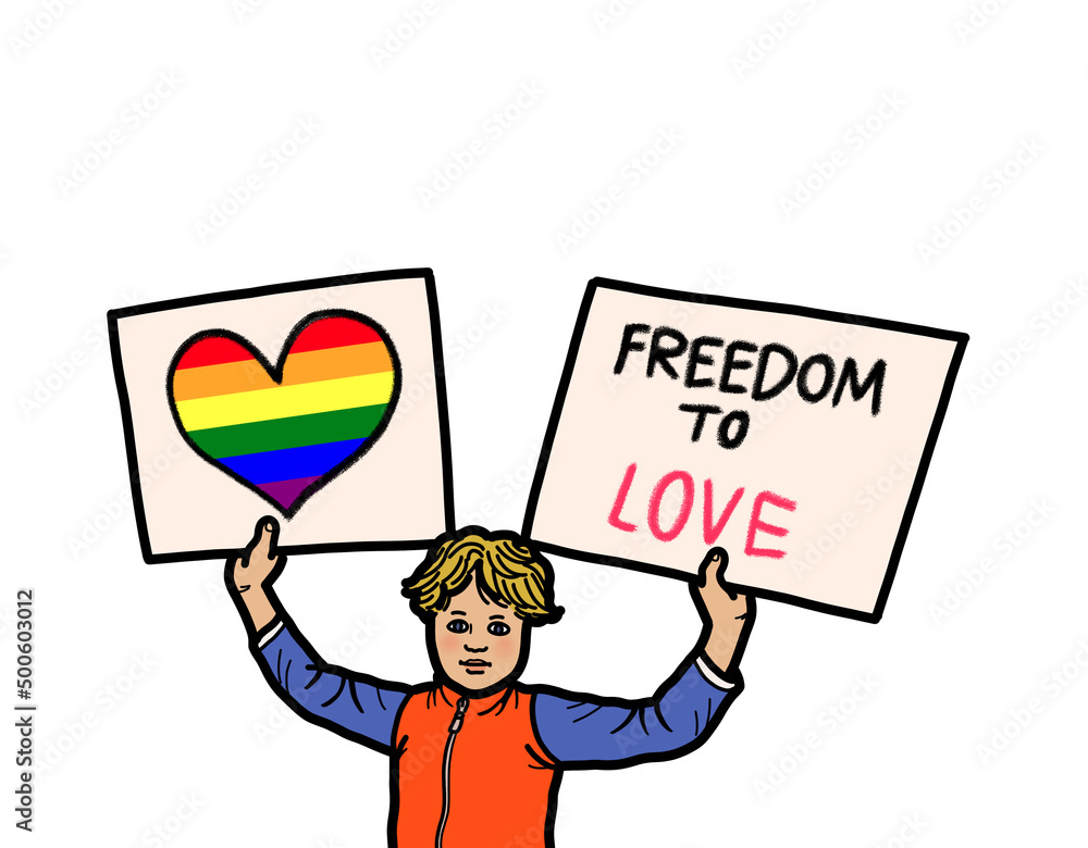 Person holding sign freedom love gay pride lgbtq Person holding sign freedom love gay pride lgbtq