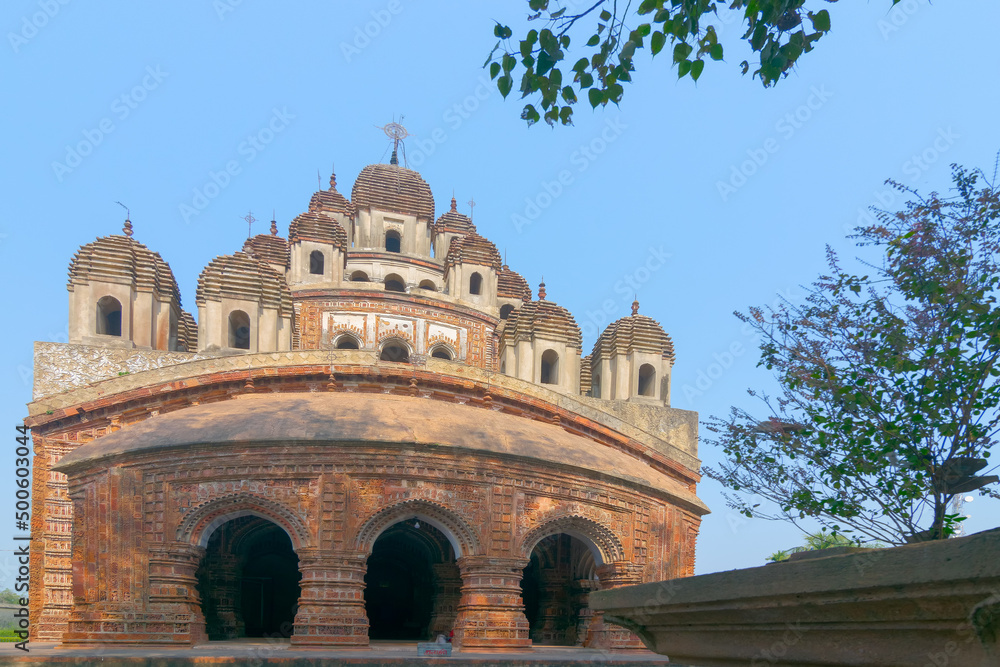 Krishna Chandra temple of Kalna, West Bengal, India - It is one of oldest temples of at Kalna with terracotta art works on the temple walls.