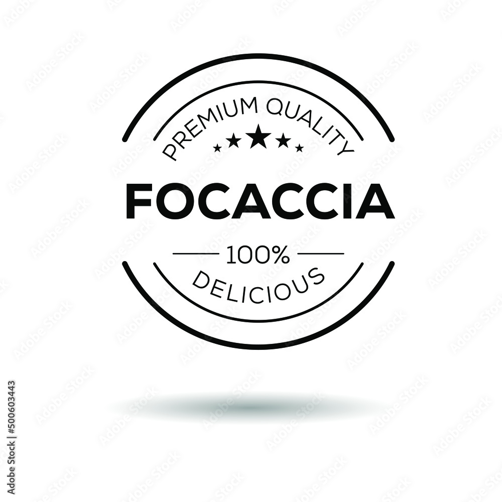 Obraz premium Creative (Focaccia) logo, Focaccia sticker, vector illustration.