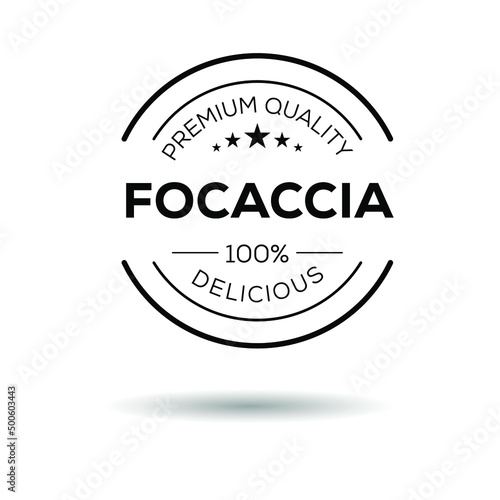 Creative (Focaccia) logo, Focaccia sticker, vector illustration.