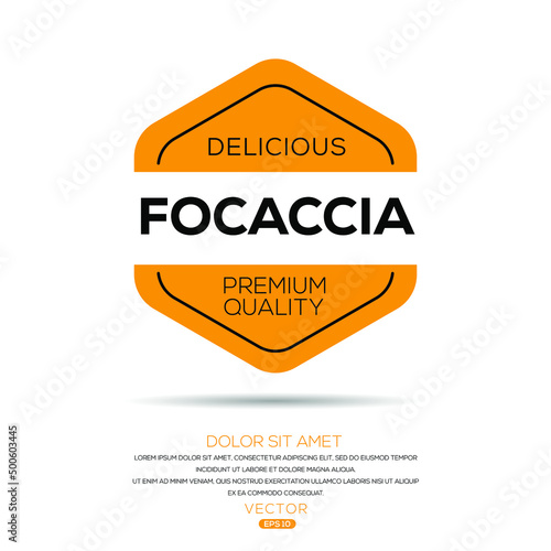 Creative (Focaccia) logo, Focaccia sticker, vector illustration.