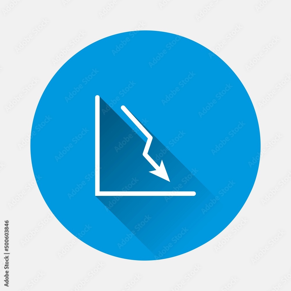 custom made wallpaper toronto digitalVector icon loss reduction, omission on blue background. Flat image with long shadow.