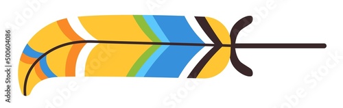 Colorful feather, plumelet of exotic bird animal