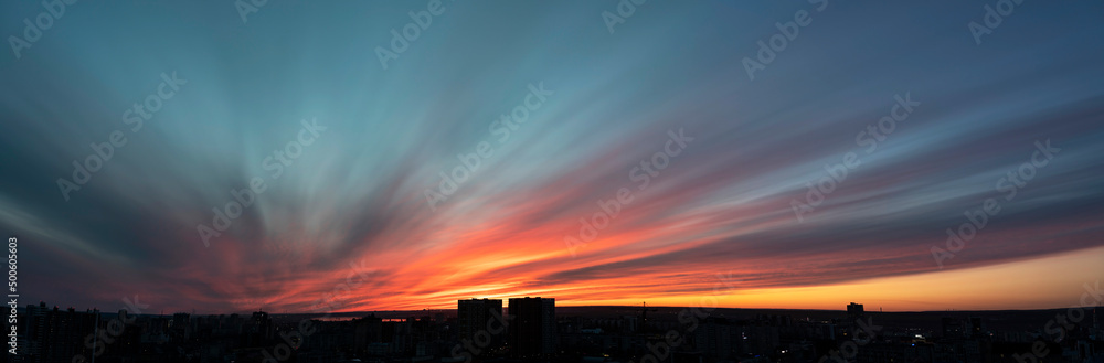 Sunset over the city