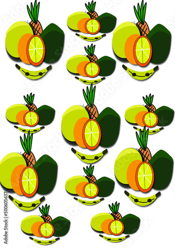 vector, food, print fruits