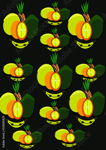 Fruits, print fruits, foods