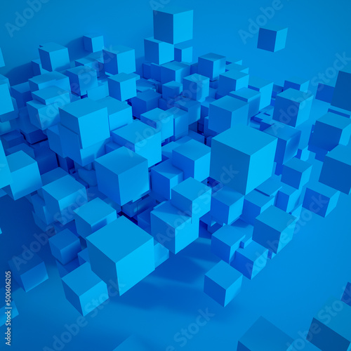 Abstract blue cubic background