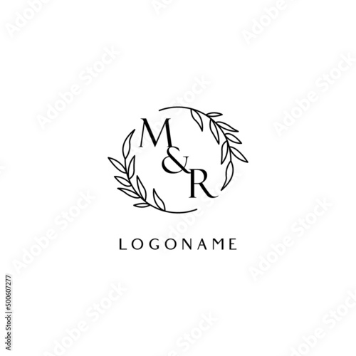 Letter MR monogram logo design inspiration, creative and elegant initial logo